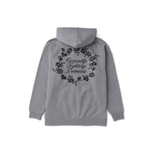 Floral Note Zip Up Grey Heather Hoodie Floral Note Zip Up Grey Heather Hoodie