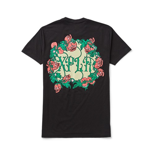 Skull Wreath Black T Shirt